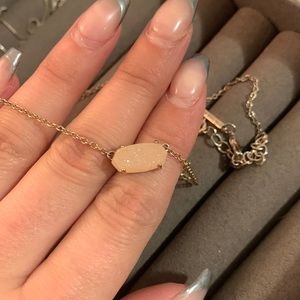 Kendra Scott Ever necklace rose gold with iridescent drusy